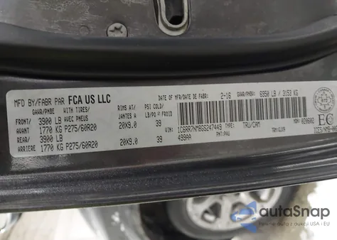 2016 Ram 1500 Laramie from USA, damaged, VIN 1C6RR7NM8GS247449